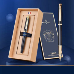 Bút bi ký tên Montagut 068 màu đen cao cấp kèm hộp đựng và túi