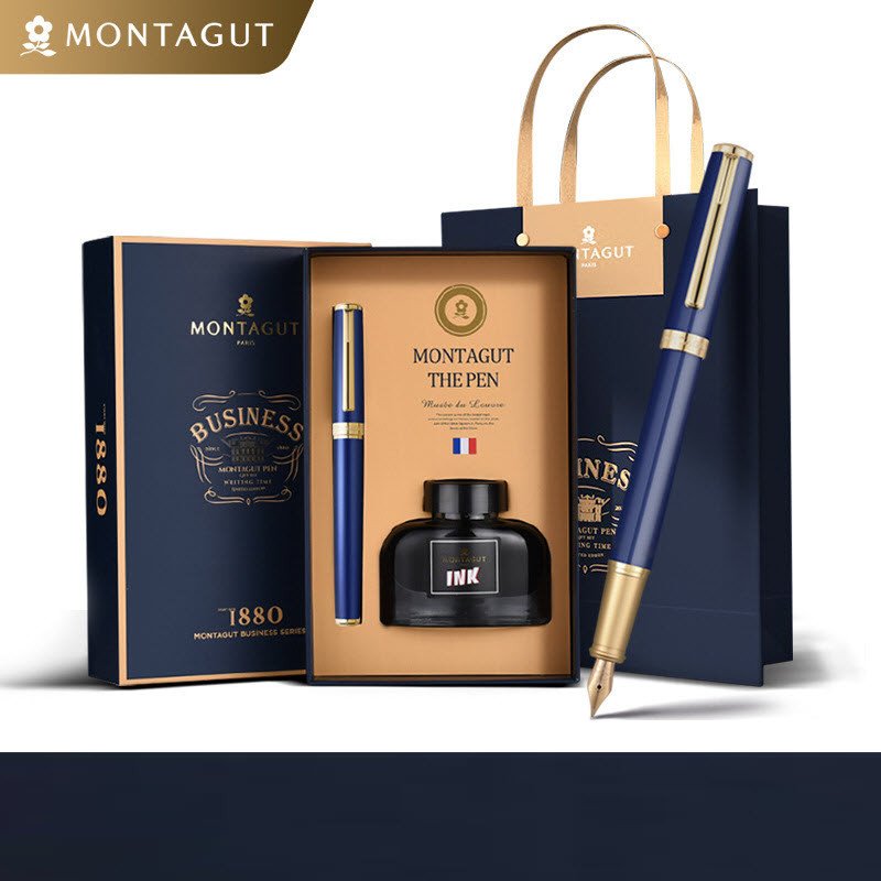 Bút mực ký tên Montagut 07 cao cấp màu xanh navy