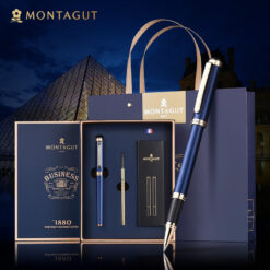 Bút ký tên cao cấp Montagut 088 chính hãng màu xanh navy tặng kèm 3 ngòi, túi và hộp