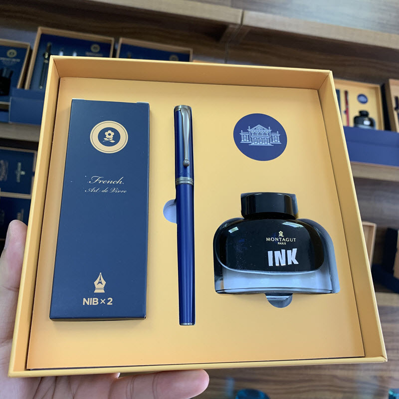 Set bút ký 4 món cao cấp làm quà tặng MTG0128 màu xanh - Ảnh 6