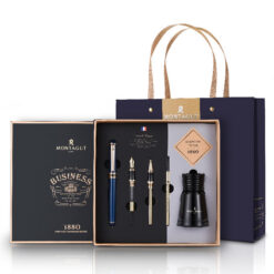 Set bút ký 5 món kèm hộp và túi đựng cao cấp màu xanh -MT36