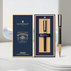Bút bi ký tên Montagut chính hãng MT2050 màu đen đính đá quà tặng cá nhân