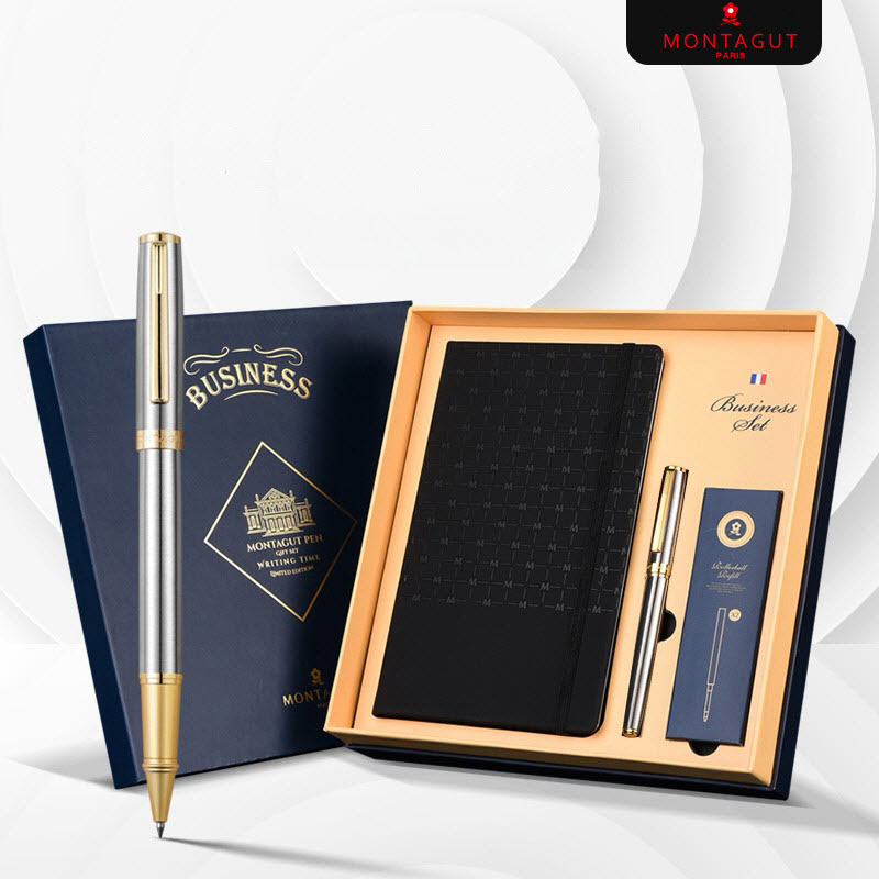 Set bút ký Montagut kèm sổ da cao cấp và 2 ngòi thay thế WA088