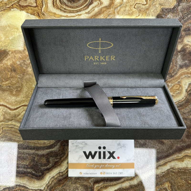 Bút lông bi ký tên Parker SON X Black GT TB 1950787 mạ vàng 18K - Ảnh 4