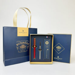 Set bút bi ký tên MT018 màu đỏ cao cấp kèm 3 ngòi, hộp và túi hãng