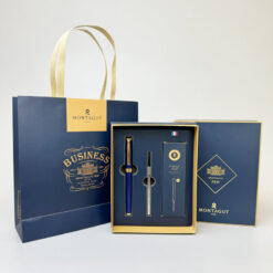 Set bút bi ký tên MT018 màu xanh navy cao cấp kèm 3 ngòi, hộp và túi hãng