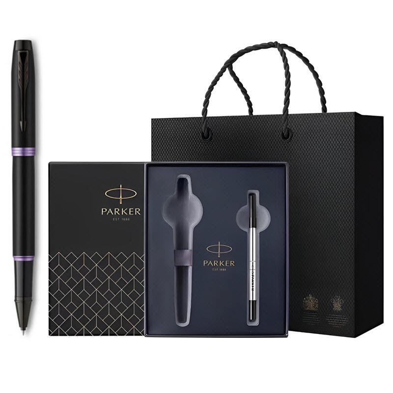 Bộ quà tặng bút ký Parker IM MTHYST PRPL R 2172950 tặng kèm 1 ngòi, hộp và túi hãng