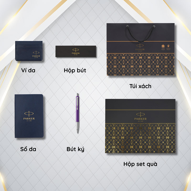 Bộ quà tặng bút ký Parker VECT X-Purple TB6-2025467 chính hãng - Ảnh 3