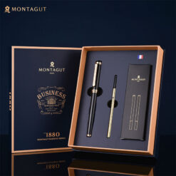 Bút ký tên cao cấp Montagut 088 chính hãng màu xanh navy tặng kèm 3 ngòi, túi và hộp