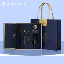 Bút ký tên Montagut 086 chính hãng màu xanh cao cấp (tặng kèm 1 lọ mực và 2 ngòi thay thế)