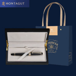 Bút bi ký tên Montagut 254 chính hãng hộp gỗ đính đá cao cấp