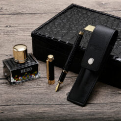 Bút máy Hero 1076 hộp da cao cấp kèm mực và bao da