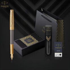 Set bút máy Parker cao cấp mạ vàng 23k kèm hộp, bao da và túi hãng