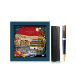 Bộ quà tặng bút ký Parker INGNTY BLUE GT-2182628 kèm ngòi, bao da, hộp và túi hãng